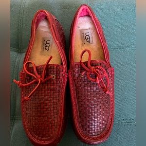 UGG Chester Loafer - Red woven leather driving loafer Men’s size 7